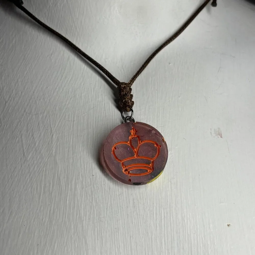 Vortex Violet King - Handmade Resin Chess Necklace - Picture 5 of 5